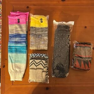 Colorful Knit Leg Warmers Set